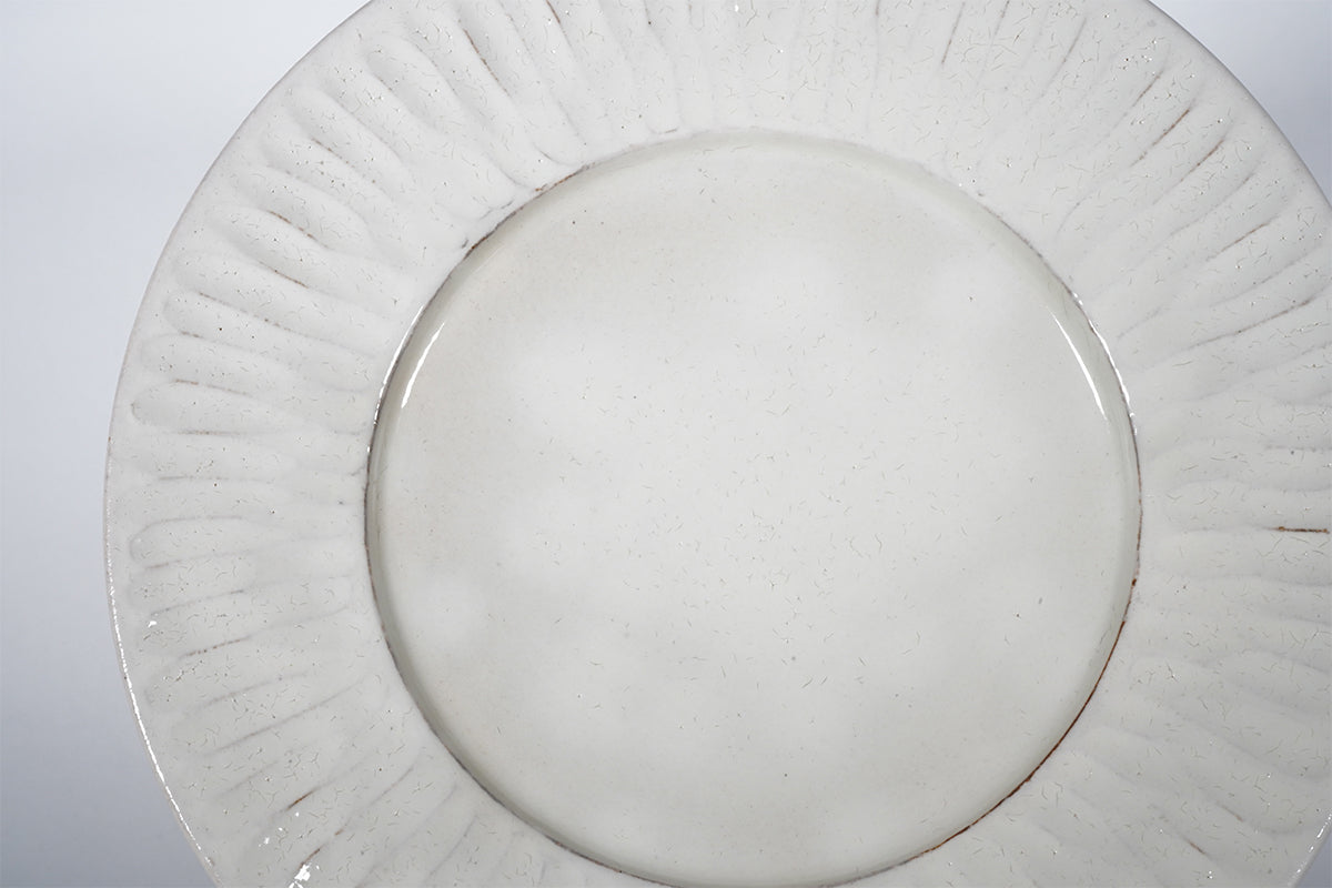 粉引しのぎ 7寸リム皿