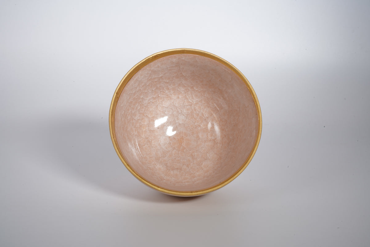 桃瓷印花金彩 抹茶碗