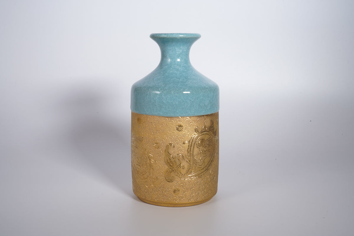 印花金彩「ペイズリー」 花瓶