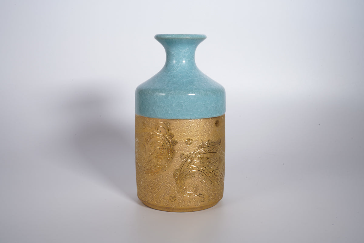 印花金彩「ペイズリー」 花瓶