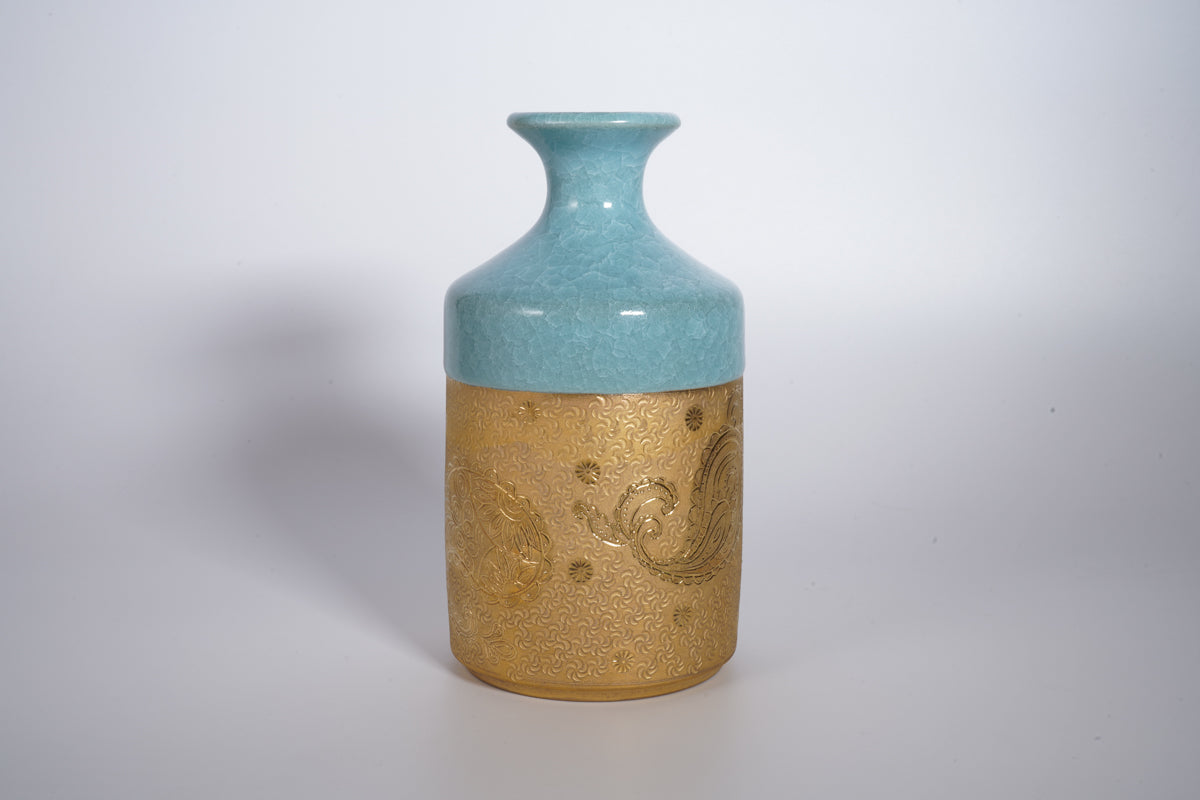 印花金彩「ペイズリー」 花瓶