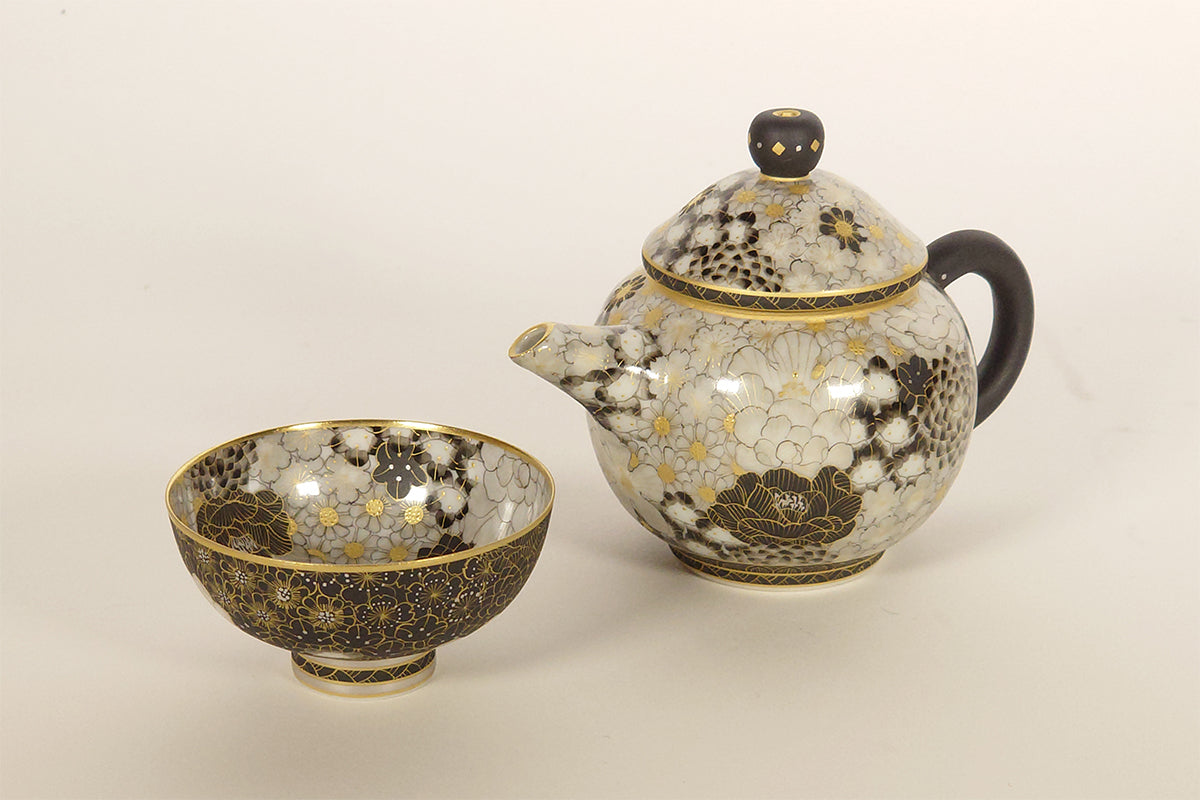 金銀彩草花 茶注