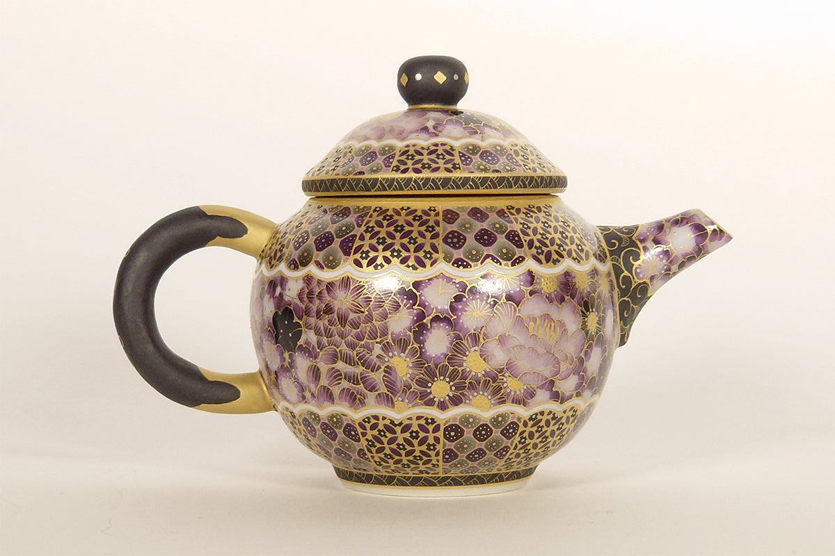 金銀彩草花 大徳 茶注