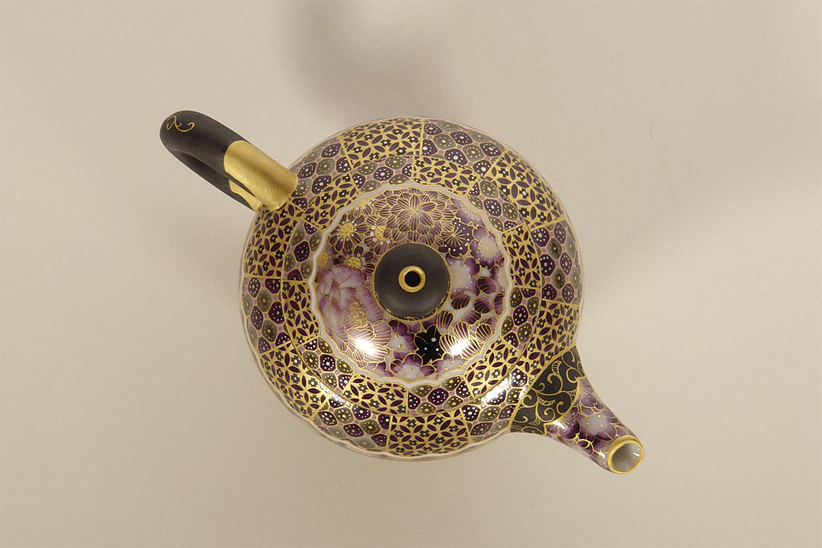 金銀彩草花 大徳 茶注